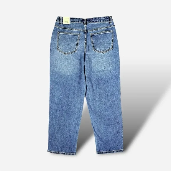 Camila Coelho Women’s Blue Embroidered Straight Ankle Jeans Sz 8 - Picture 7 of 14